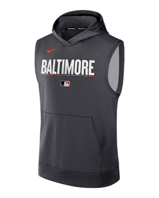 Мужское худи Baltimore Orioles Authentic Collection City Connect Men’s Nike Dri-FIT MLB Sleeveless Pullover Hoodie