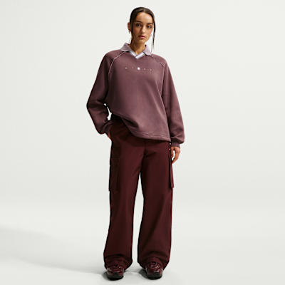 Nike Sportswear Phoenix Fleece oversized poloshirt met graphic voor dames