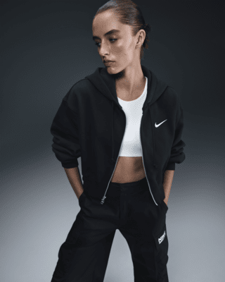 Женское худи Nike Sportswear Phoenix Fleece Loose Cropped Full-Zip Hoodie