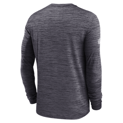 Las Vegas Raiders Sideline Team Issue Velocity Men's Nike Dri-FIT NFL Long-Sleeve T-Shirt