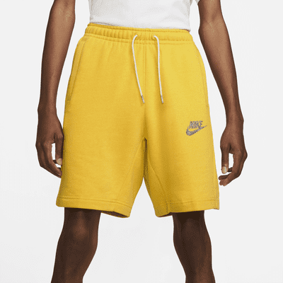 nike club fleece shorts yellow