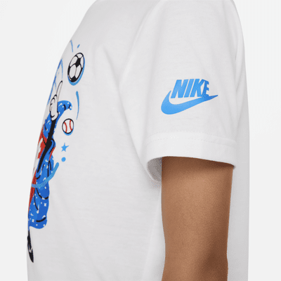 Playera estampada para niño talla pequeña Nike