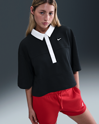 Женские шорты Nike Sportswear Oversized Short-Sleeve Polo Top