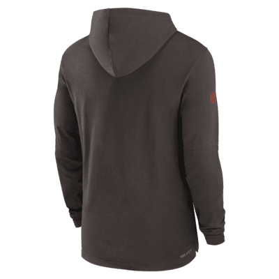 Nike Men's Cleveland Browns Sideline Player Long Sleeve T-Shirt - Charcoal - M (Medium)