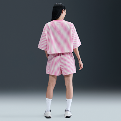 ナイキ スポーツウェア チル ポプリン ウィメンズ ミッドライズ ルーズ ストライプ ショートパンツ