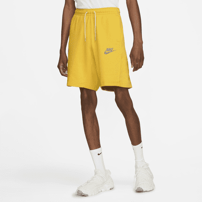 nike sweat shorts yellow