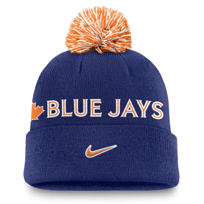 Gorro con dobladillo y pompón Nike de la MLB para hombre Toronto Blue Jays Peak