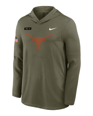 Мужские  Texas 2025 Military Appreciation Nike Dri-FIT College Long-Sleeve Hooded Top