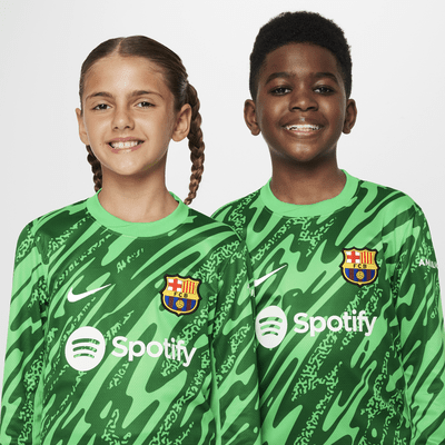 Jersey de fútbol Nike Dri-FIT Replica del FC Barcelona portero 2024 Stadium para niños talla grande