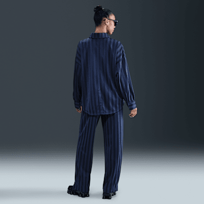 Nike Sportswear Women's Oversized Jacquard Striped Button-Down Shirt
