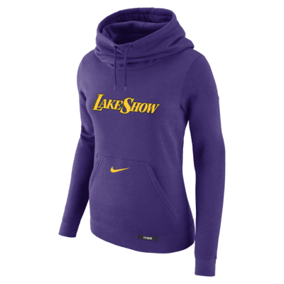 Los Angeles Lakers Club City Edition Women's Nike NBA Fleece Funnel-Neck Hoodie