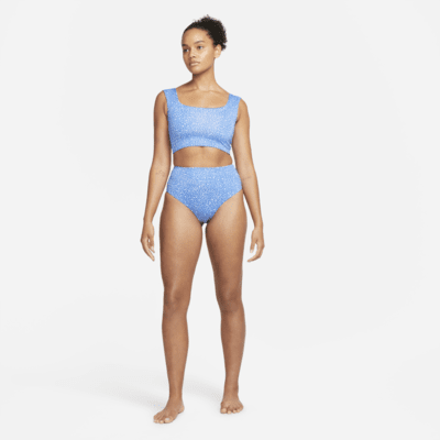Top cropped de natación reversible para mujer Nike