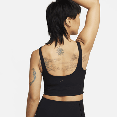 Nike Zenvy Rib Ungepolsterter Longline-Sport-BH mit leichtem Halt für Damen