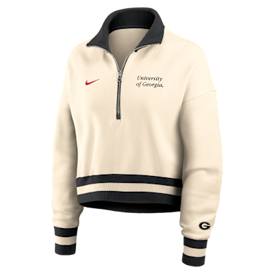 Georgia Legacy Women's Nike College Cropped 1/4-Zip Crew