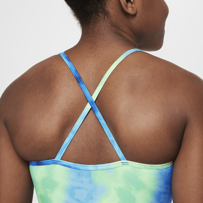 Nike Swim Tie-Dye-badedragt med krydsryg til større børn (piger)