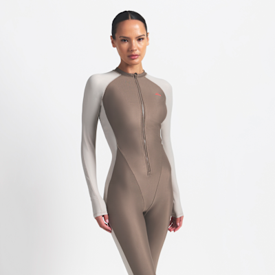 NikeSKIMS Shine Women's Zip-Front Long Bodysuit