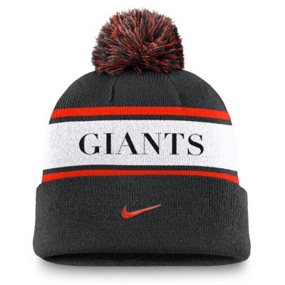 San Francisco Giants Team Stripe Peak Men's Nike MLB Cuffed Pom Beanie