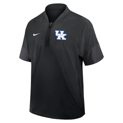 Chamarra con gorro de manga corta universitaria Nike de medio cierre para hombre Kentucky Sideline Coach