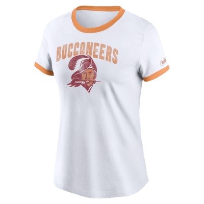 Tampa Bay Buccaneers Nike Women's Rewind Ringer T-Shirt - White