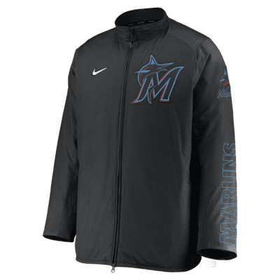 Chamarra de cierre completo para hombre Nike Dugout (MLB Miami Marlins)