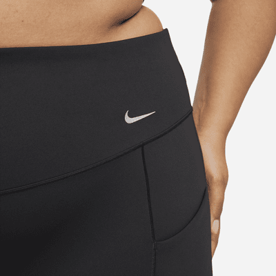 Shorts de ciclismo de 20 cm de tiro alto de media sujeción para mujer Nike Universa con bolsillos (talla grande)