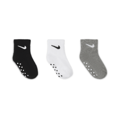Nike Swoosh rutschfeste Knöchelsocken (Babys, 3 Paar)