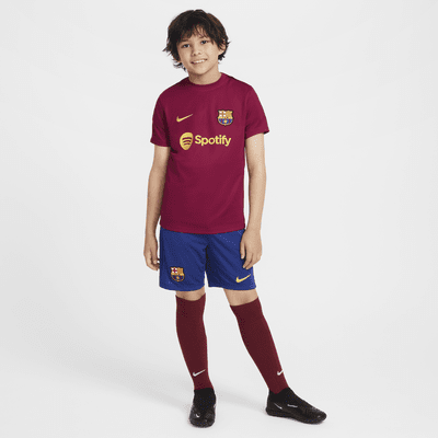 Haut de foot à manches courtes Nike Dri-FIT FC Barcelona Academy Pro pour ado