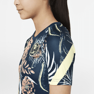Playera de fútbol para antes del partido Nike Dri-FIT para niños talla grande Club América