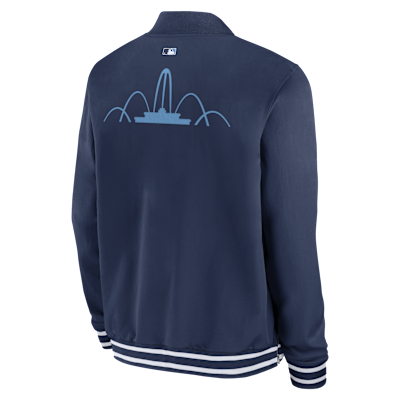 Chamarra bomber Nike de la MLB de cierre completo para hombre Kansas City Royals Authentic Collection City Connect