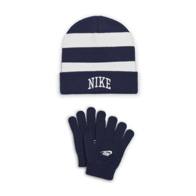 Nike Big Kids' Chunky Stripe Peak 2-Piece Beanie Set