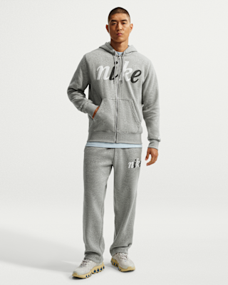nike fleece pants open hem