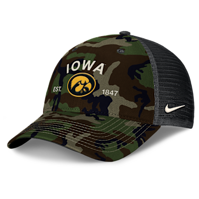 Iowa 2025 Military Appreciation Rise Men's Nike College Trucker Adjustable Hat