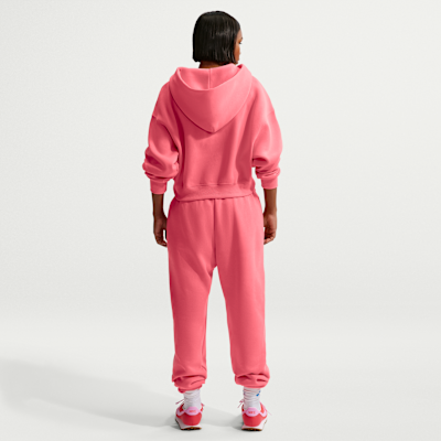 Sudadera con gorro Nike Sportswear oversized cropped Henley de tejido Fleece para mujer Phoenix