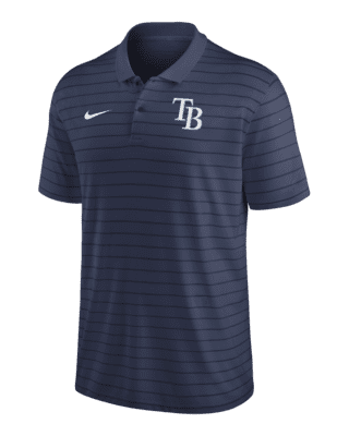 Nike Tampa Bay Rays Polo Shirt Men's Medium Blue Polyester Short Sleeve  FLAWS*