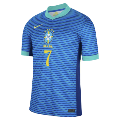 Jersey de fútbol Nike Dri-FIT de la selección nacional de Brasil visitante 2024 Stadium Vini Jr. para hombre