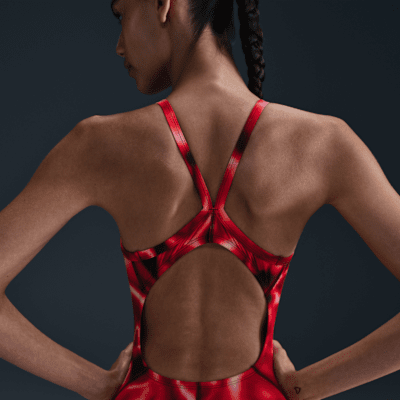 Traje de baño de una pieza con espalda deportiva para mujer Nike HydraStrong