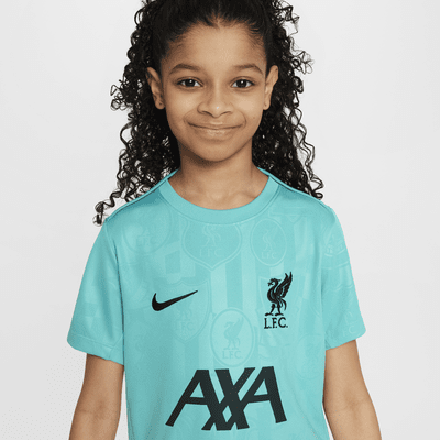 FC Liverpool Academy Pro Nike Dri-FIT Pre-Match Kurzarm-Fußballoberteil (ältere Kinder)