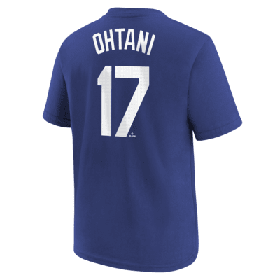 Playera Nike de la MLB para niños talla grande Shohei Ohtani Los Angeles Dodgers 2024 World Series Champions