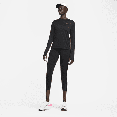 Nike Dri-FIT Damen-Laufoberteil mit Rundhalsausschnitt