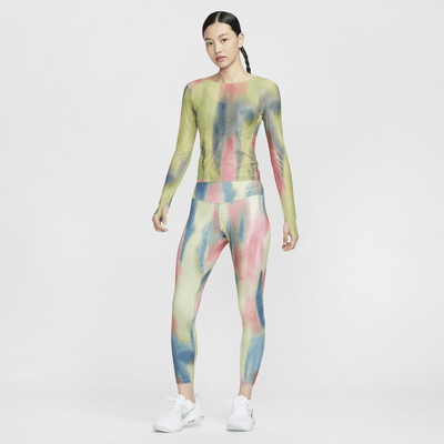 เสื้อแขนยาวผ้าโปร่งพิมพ์ลาย Dri-FIT Nike Women's Artist Collection