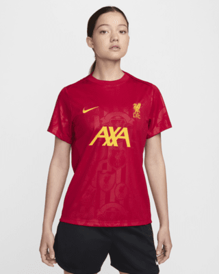 Женские шорты Liverpool FC Academy Pro Nike Dri-FIT Soccer Pre-Match Short-Sleeve Top