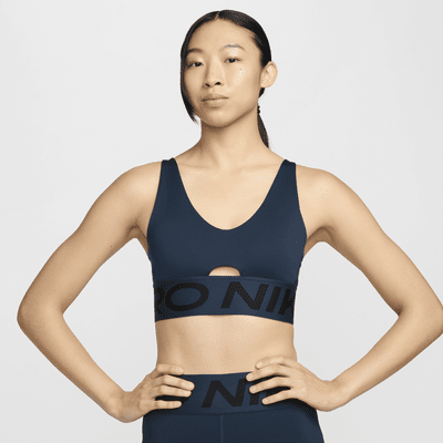 Nike Pro Indy Plunge közepes tartást adó, párnázott női sportmelltartó