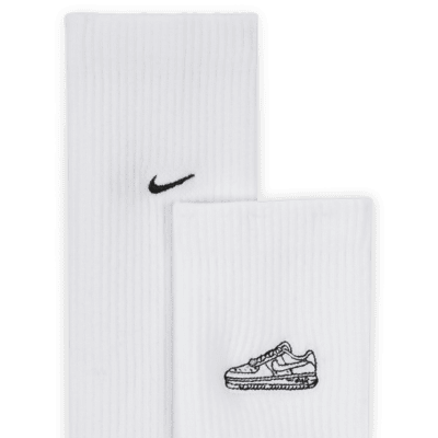 Meias de cano médio com amortecimento Nike Everyday Plus (1 par)