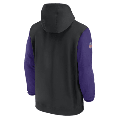 Minnesota Vikings Sideline Pre-Game Player Men's Nike NFL 1/2-Zip Hooded Jacket