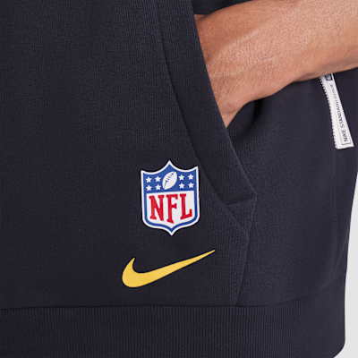 Sudadera con gorro sin cierre sin mangas Nike Dri-FIT de la NFL para hombre Los Angeles Rams Rivalries Collection Sideline