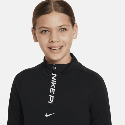 Nike Pro Girls' Dri-FIT Long-Sleeve 1/2-Zip Top