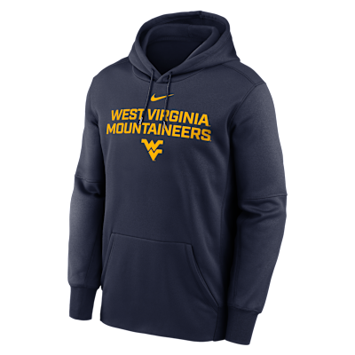 Sudadera con gorro sin cierre universitaria Nike Therma para West Virginia Team Stacked
