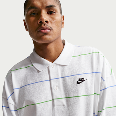 Polo à rayures oversize Nike Sportswear Club pour homme