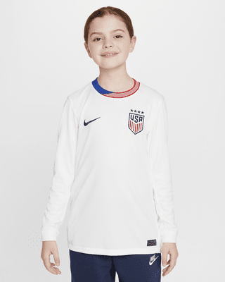 Подростковые джерси USWNT 2024 Stadium Home Big Kids' Nike Dri-FIT Soccer Long-Sleeve Replica Jersey