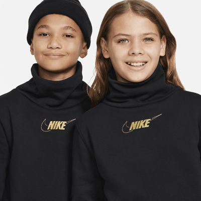 Sudadera de manga larga de cuello de embudo para niñas talla grande Nike Sportswear Club Fleece